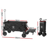 NNEDSZ Gardeon Garden Cart with Opening Rear Black