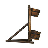 NNEDSZ Garden Decor Plant Stand Outdoor Ornament Wooden Wagon Wheel 80cm