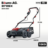 NNEMB 370SX 40V SYNC Cordless Lawn Aerator & Scarifier, Skin Only, Brushless, Scarifying Blade and Dethatcher Rake Cartridges, 4 Depths