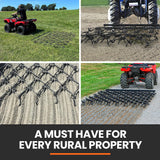 NNEMB Tow Behind Drag Harrow Rake, 1.4m Wide, for Ride-on Mower LawnTractor on Pasture Paddock