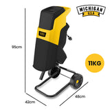 NNEMB 2400W Electric Garden Mulcher Shredder, Portable Wood Chipper, Push Stick, 40L Collection Bag