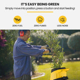 NNEMB 2400W Electric Garden Mulcher Shredder, Portable Wood Chipper, Push Stick, 40L Collection Bag