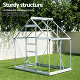 NNEDSZ Green Fingers Greenhouse Aluminium Polycarbonate Premium Garden Storage Shed 1.3Mx1.9Mx2.0M