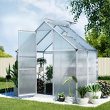 NNEDSZ Green Fingers Greenhouse Aluminium Polycarbonate Premium Garden Storage Shed 1.3Mx1.9Mx2.0M
