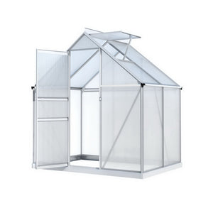 NNEDSZ Green Fingers Greenhouse Aluminium Polycarbonate Premium Garden Storage Shed 3.1Mx1.9Mx2.0M