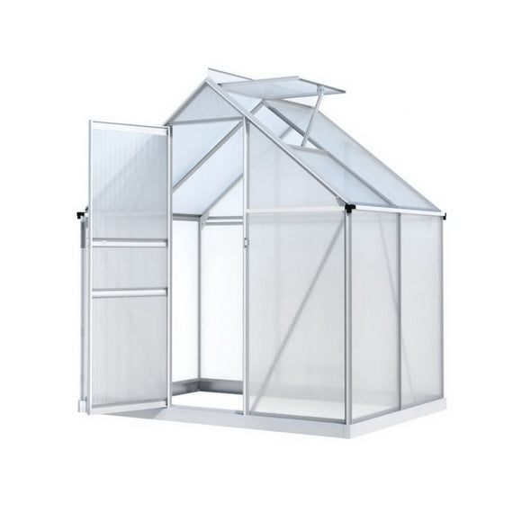 NNEDSZ Green Fingers Greenhouse Aluminium Polycarbonate Premium Garden Storage Shed 3.1Mx1.9Mx2.0M