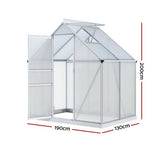 NNEDSZ Green Fingers Greenhouse Aluminium Polycarbonate Premium Garden Storage Shed 3.1Mx1.9Mx2.0M