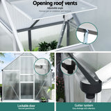 NNEDSZ Green Fingers Greenhouse Aluminium Polycarbonate Premium Garden Storage Shed 3.1Mx1.9Mx2.0M