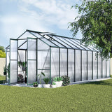 NNEDSZ Greenfingers Greenhouse 6.3x2.44x2.1M Aluminium Polycarbonate Green House Garden Shed