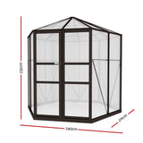 NNEDSZ Greenfingers Greenhouse 2.4x2.1x2.32M Aluminium Polycarbonate Green House Garden Shed