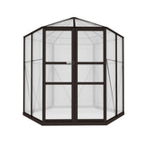 NNEDSZ Greenfingers Greenhouse 2.4x2.1x2.32M Aluminium Polycarbonate Green House Garden Shed