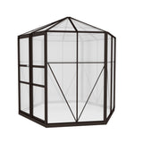 NNEDSZ Greenfingers Greenhouse 2.4x2.1x2.32M Aluminium Polycarbonate Green House Garden Shed