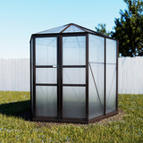 NNEDSZ Greenfingers Greenhouse 2.4x2.1x2.32M Aluminium Polycarbonate Green House Garden Shed
