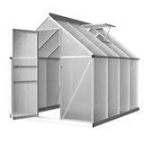 NNEDSZ Greenfingers Greenhouse Aluminium Green House Polycarbonate Garden Shed 2.4x1.9M