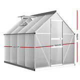 NNEDSZ Greenfingers Greenhouse Aluminium Green House Polycarbonate Garden Shed 2.4x1.9M