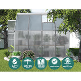 NNEDSZ Greenfingers Greenhouse Aluminium Green House Polycarbonate Garden Shed 2.4x1.9M