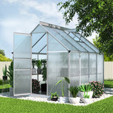NNEDSZ Greenfingers Greenhouse Aluminium Green House Polycarbonate Garden Shed 2.4x1.9M