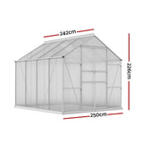 NNEDSZ Greenfingers Aluminium Greenhouse Green House Polycarbonate Garden Shed 2.4x2.5M
