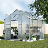 NNEDSZ Greenfingers Aluminium Greenhouse Green House Polycarbonate Garden Shed 2.4x2.5M