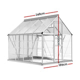 NNEDSZ Greenfingers Greenhouse 2.48x1.89x2M Aluminium Polycarbonate Green House Garden Shed