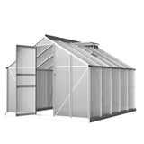NNEDSZ Greenfingers Greenhouse 3x2.5x1.95M Aluminium Polycarbonate Green House Garden Shed