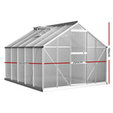 NNEDSZ Greenfingers Greenhouse 3x2.5x1.95M Aluminium Polycarbonate Green House Garden Shed