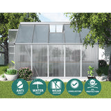 NNEDSZ Greenfingers Greenhouse 3x2.5x1.95M Aluminium Polycarbonate Green House Garden Shed
