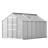 NNEDSZ Greenfingers Greenhouse 3x2.5x2.26M Double Doors Aluminium Green House Garden Shed