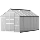 NNEDSZ Greenfingers Greenhouse 3.7x2.5x2.26M Double Doors Aluminium Green House Garden Shed