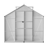 NNEDSZ Greenfingers Greenhouse 3.7x2.5x2.26M Double Doors Aluminium Green House Garden Shed