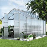 NNEDSZ Greenfingers Greenhouse 3.7x2.5x2.26M Double Doors Aluminium Green House Garden Shed