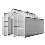 NNEDSZ Greenfingers Greenhouse 4.1x2.5x2.26M Double Doors Aluminium Green House Garden Shed