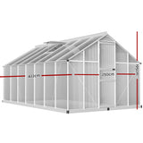 NNEDSZ Greenfingers Greenhouse 4.2x2.5x1.95M Aluminium Polycarbonate Green House Garden Shed
