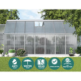NNEDSZ Greenfingers Greenhouse 4.2x2.5x1.95M Aluminium Polycarbonate Green House Garden Shed