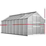NNEDSZ Greenfingers Greenhouse 4.7x2.5x2.26M Double Doors Aluminium Green House Garden Shed