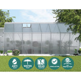 NNEDSZ Greenfingers Greenhouse 4.7x2.5x2.26M Double Doors Aluminium Green House Garden Shed