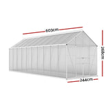NNEDSZ Greenfingers Greenhouse Aluminium Large Green House Garden Shed 6X2.4M