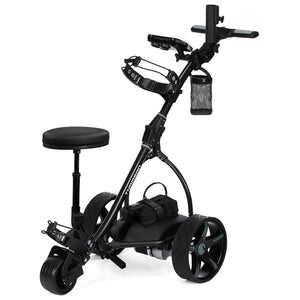 NNEMB E5000 Pro Lithium Golf Buggy, 36 Hole, Only 12kg, Easy Fold, Electric Motorised Buggy Trolley Cart w/ Seat, Black