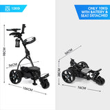 NNEMB E5000 Pro Lithium Golf Buggy, 36 Hole, Only 12kg, Easy Fold, Electric Motorised Buggy Trolley Cart w/ Seat, Black