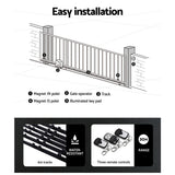 NNEDSZ Automatic Sliding Gate Opener Kit 10W Solar Panel Electric 6M 600KG