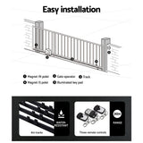 NNEDSZ Automatic Sliding Gate Opener Kit Electric 4M 600KG 3 Control Remotes