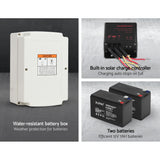 NNEDSZ Automatic Sliding Gate Opener Kit 10W Solar Panel Electric 4M 600KG