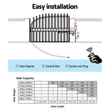 NNEDSZ Single Swing Gate Opener 20W Full Solar Power Automatic 300KG 5M