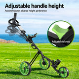 NNEDSZ Golf Buggy Quick Folding Trolley Golf Cart 3 Wheels Height Adjustable