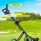 NNEDSZ Golf Buggy Quick Folding Trolley Golf Cart 3 Wheels Height Adjustable