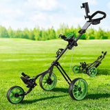 NNEDSZ Golf Buggy Quick Folding Trolley Golf Cart 3 Wheels Height Adjustable