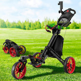 NNEDSZ Golf Buggy Foldable Trolley Golf Cart Swivel Wheel Umbrella Bottle Stand