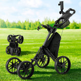 NNEDSZ Golf Buggy Foldable Trolley Golf Cart Wheels Umbrella Bottle Holder