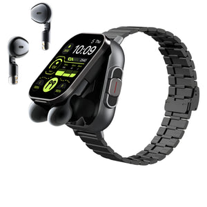 NNEOBA 2-in-1 Smart Watch with Earphones Bluetooth GPS (Black)