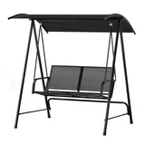 NNEDSZ Outdoor Swing Chair Garden Bench Furniture Canopy 2 Seater Black